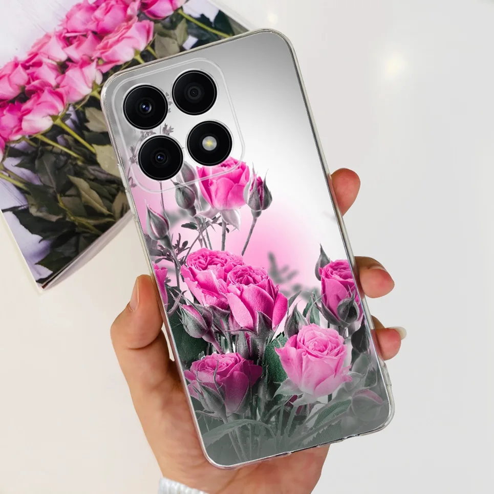 Funda For Honor X8a CRT-LX1 Phone Case Flower Butterfly Women Fashion Back Cover For Huawei Honor X8a 2023 Soft Clear Bumper Bag