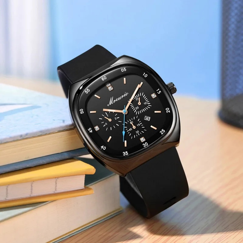 

Модные квадратные женские часы, повседневные кварцевые часы с силиконовым ремешком, повседневные популярные спортивные мужские и женские силиконовые кварцевые часы для студентов