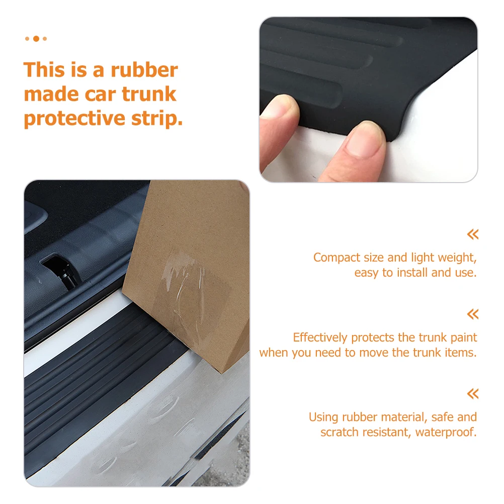 

2pcs Car Rear Bumper Protector Strips Scratch Resistant Trunk Door Adhesive Rubber Guard Durable Easy Installation For Most