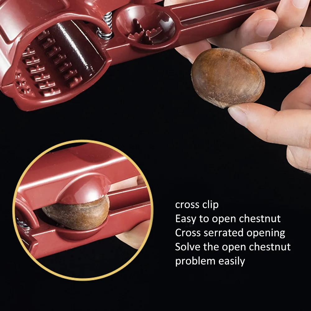 Kitchen Tools Aluminum Chestnut Cutter Portable Multifunctional Walnut Opener Ergonomic Handheld Chestnut Peeler Pecans/Nuts