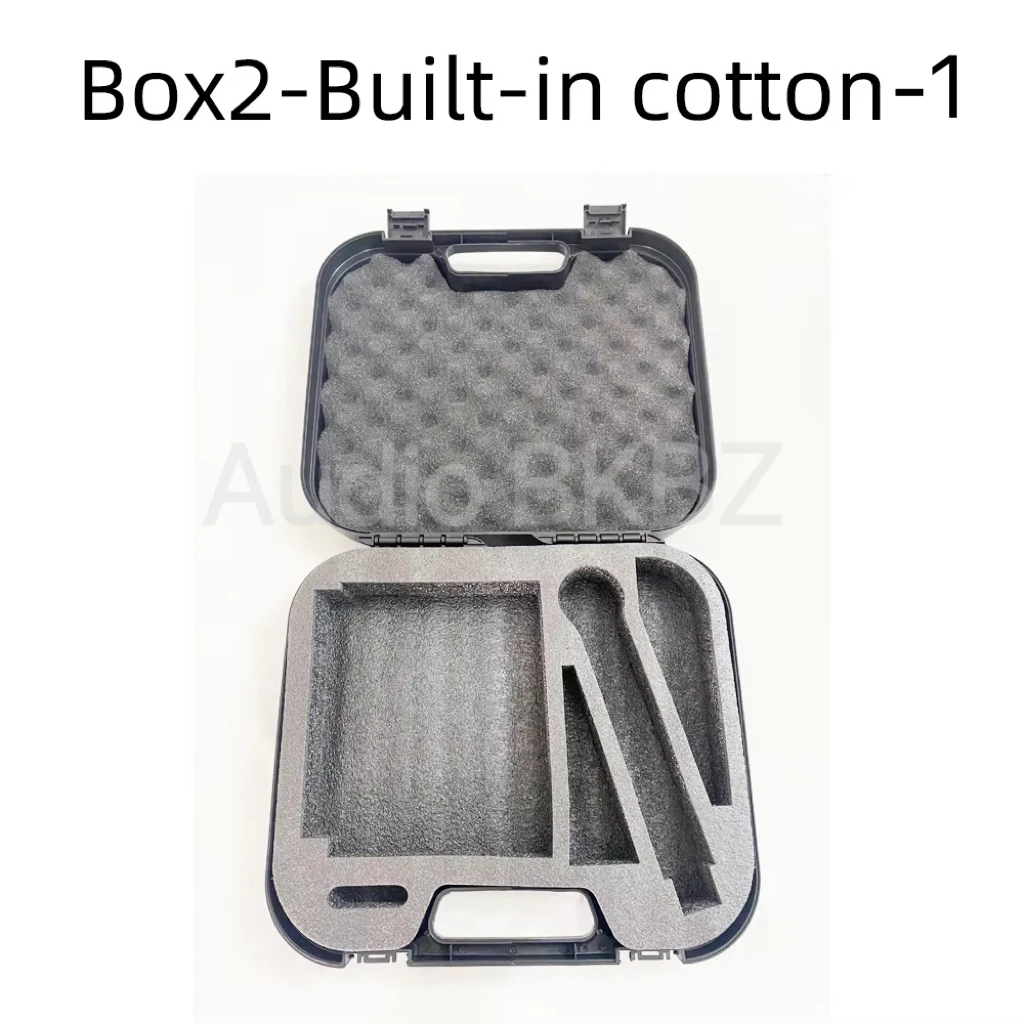 Caja de plástico adecuada para micrófono inalámbrico, fácil de llevar, accesorios para micrófono, caja de vuelo de almacenamiento