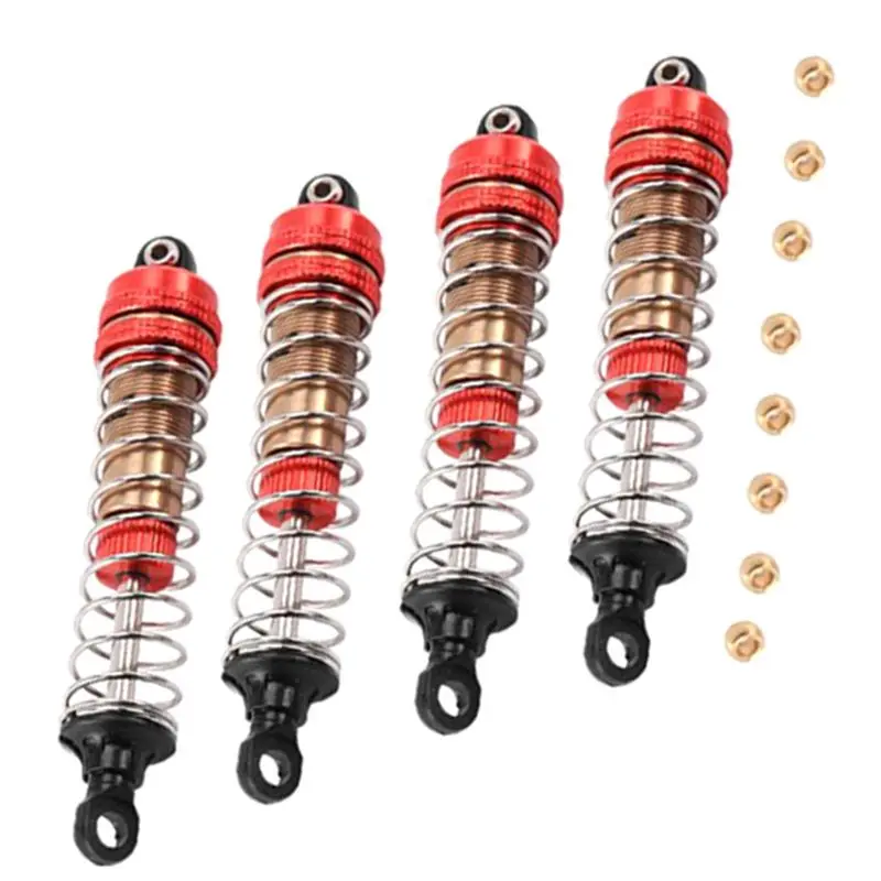 B05C-4Pcs Metal Shock Absorbers Damper For XLF X03 X04 X-03 X-04 1/10 RC Car Monster Truck Upgrade Replacement Red
