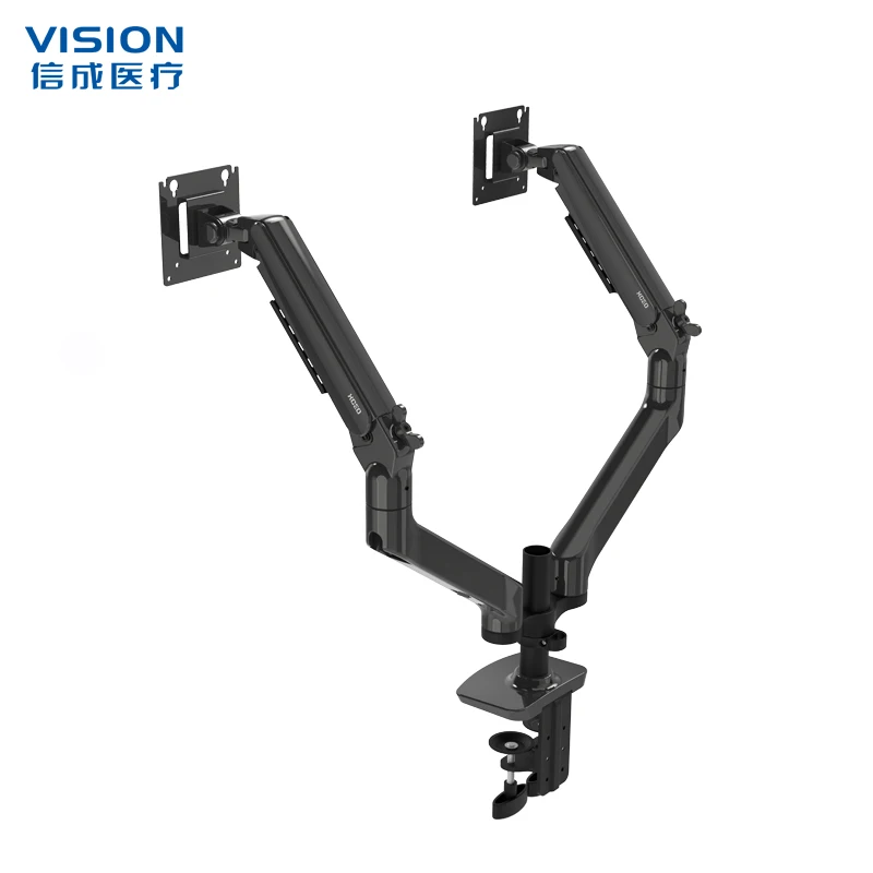 Factory Wholesale Dual Screen Gas Spring Desk Mount Bracket Monitor Stand For 17-32 Inch Computer And Laptop Screens