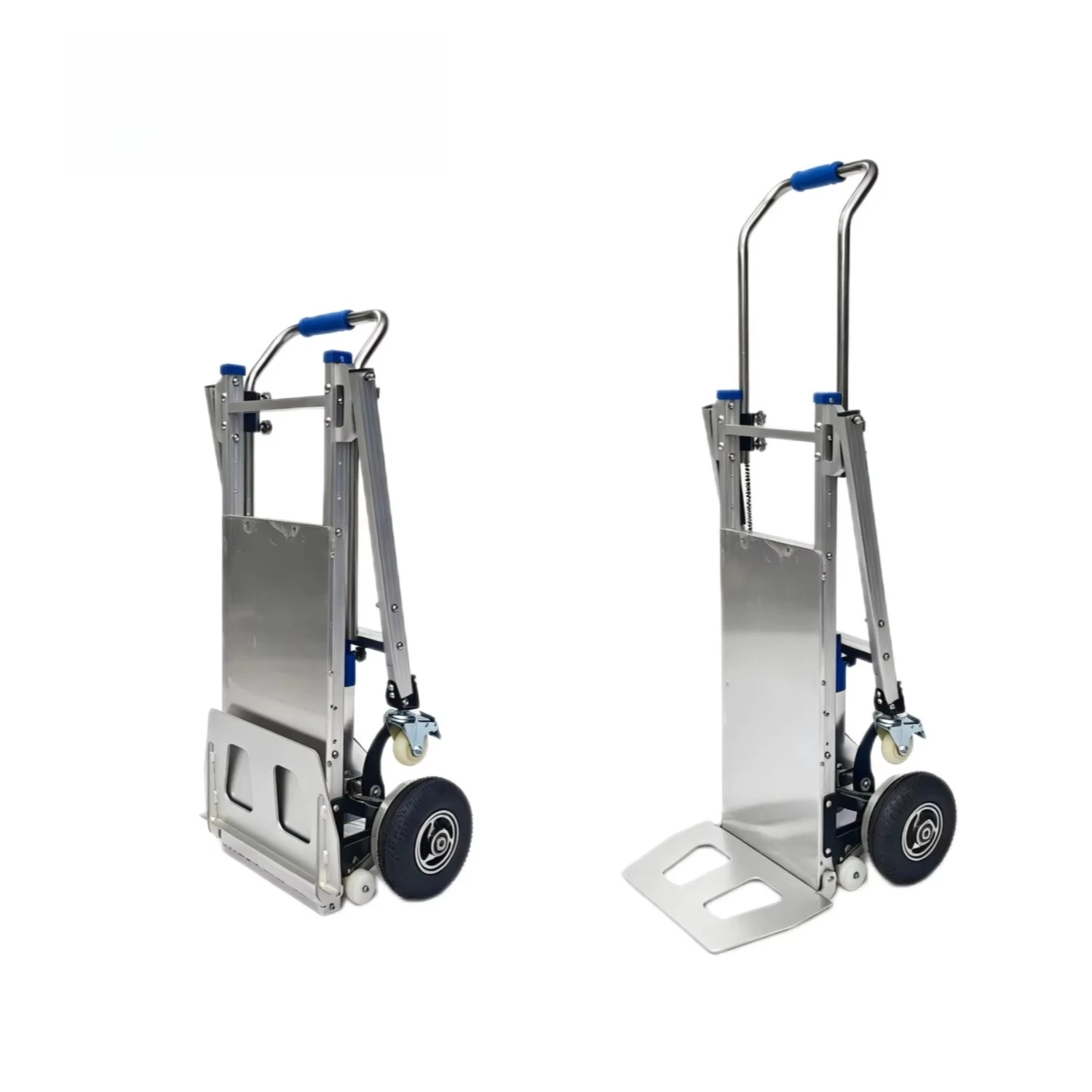 Electric Stair Climbing Trolley Dolly Cart Foldable Aluminium Frame with Braking System for Shopping Tools view 3