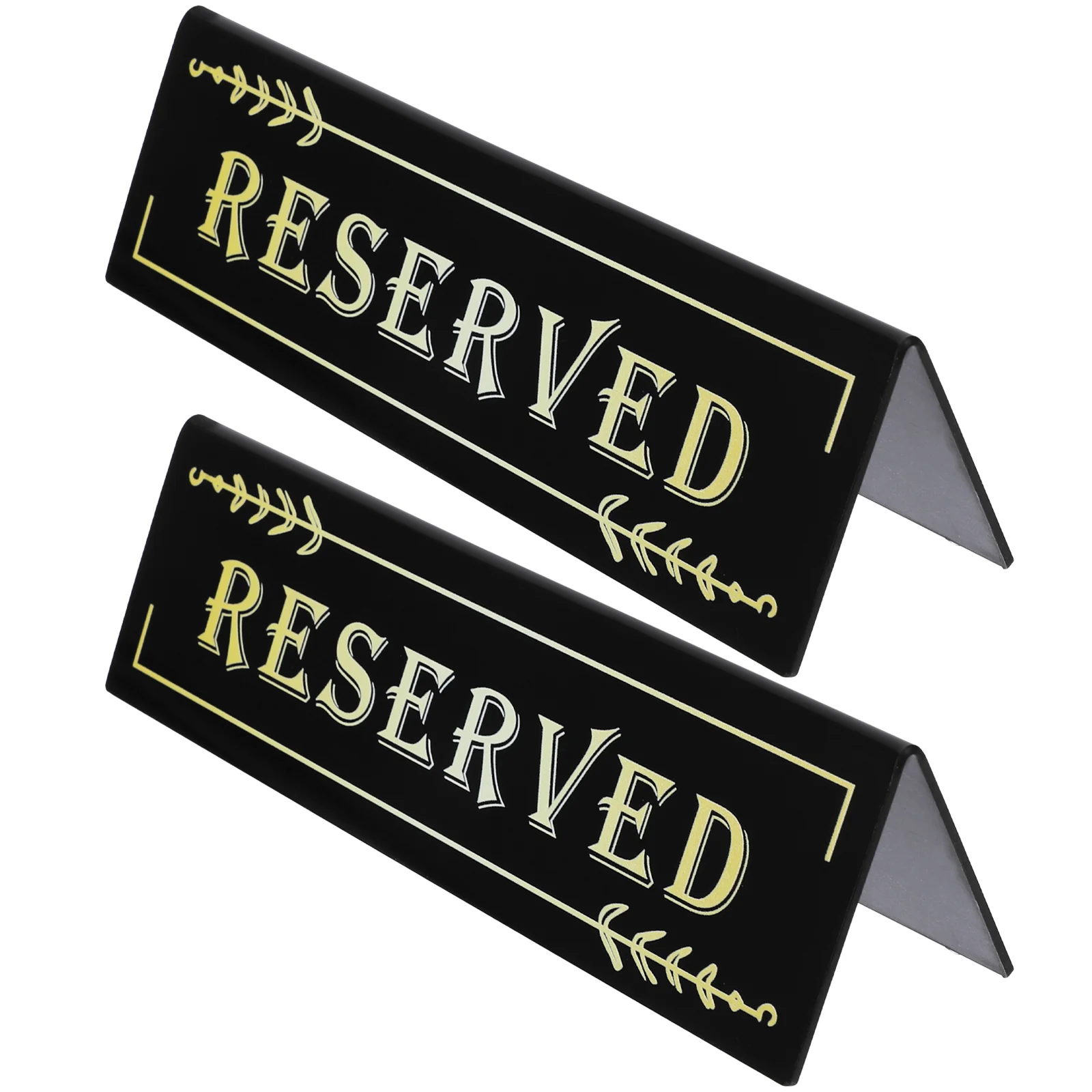 2 Pcs Inverted Triangle Card Table Emblems Setting Reserved Signs Party Bar Banquet Chair Acrylic for Wedding Bedside Seats