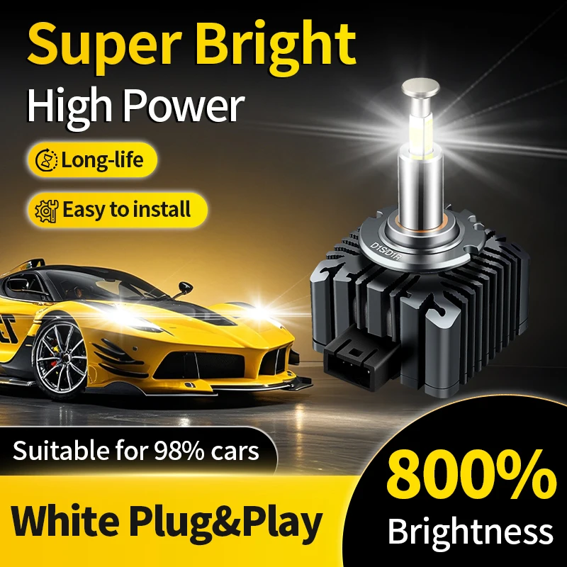 

2PCS 12V 35W D1S HID Bulb CBI HID Xenon Headlight Bulbs D1R 360 4-Sides LED Headlamp Light 6000K Auto Lamp Replacement Bulb