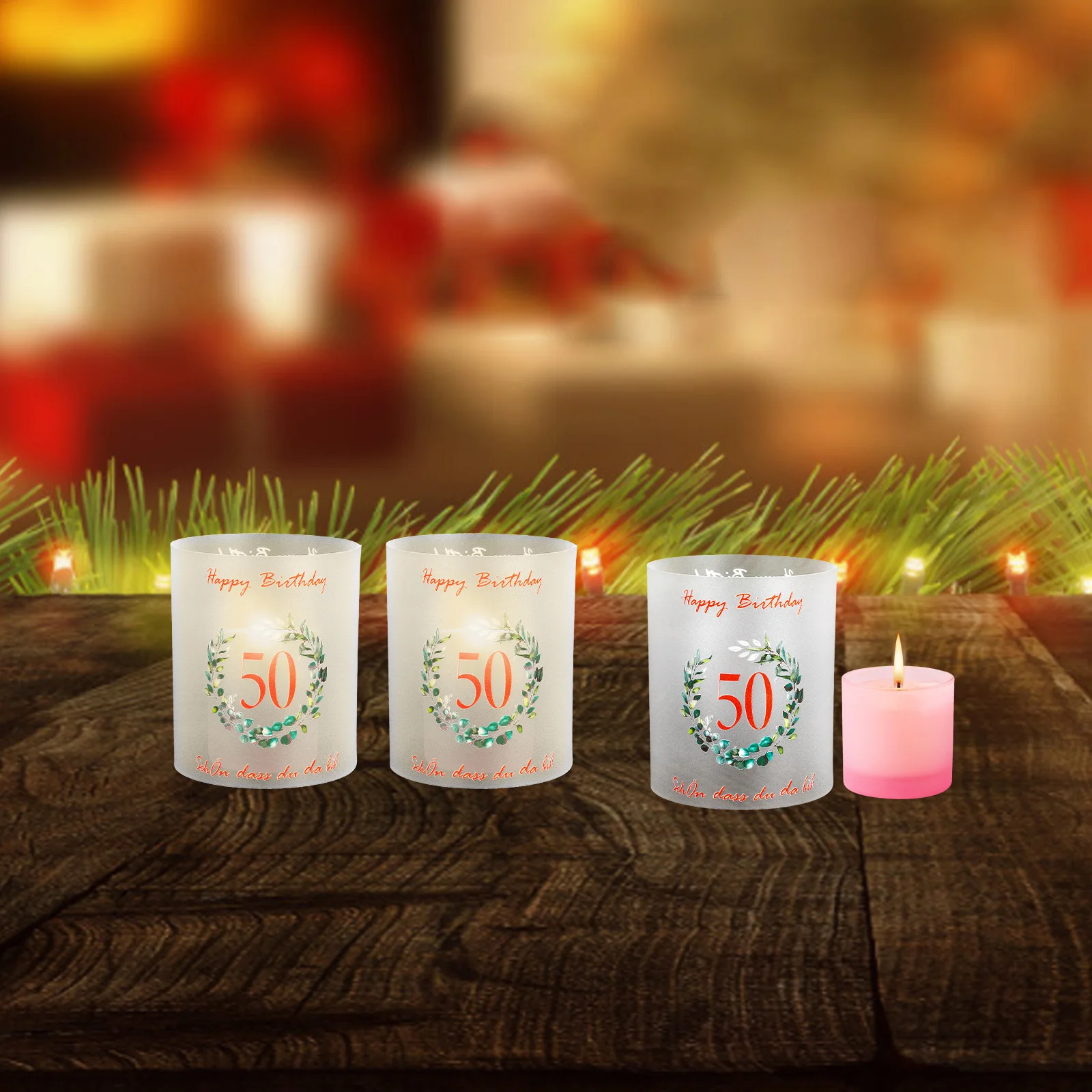 8pcs Birthday Lamp Shades Pvc Windproof Plastic Cylinder Covers For Tea Light Candles Decorative Desktop Lighting