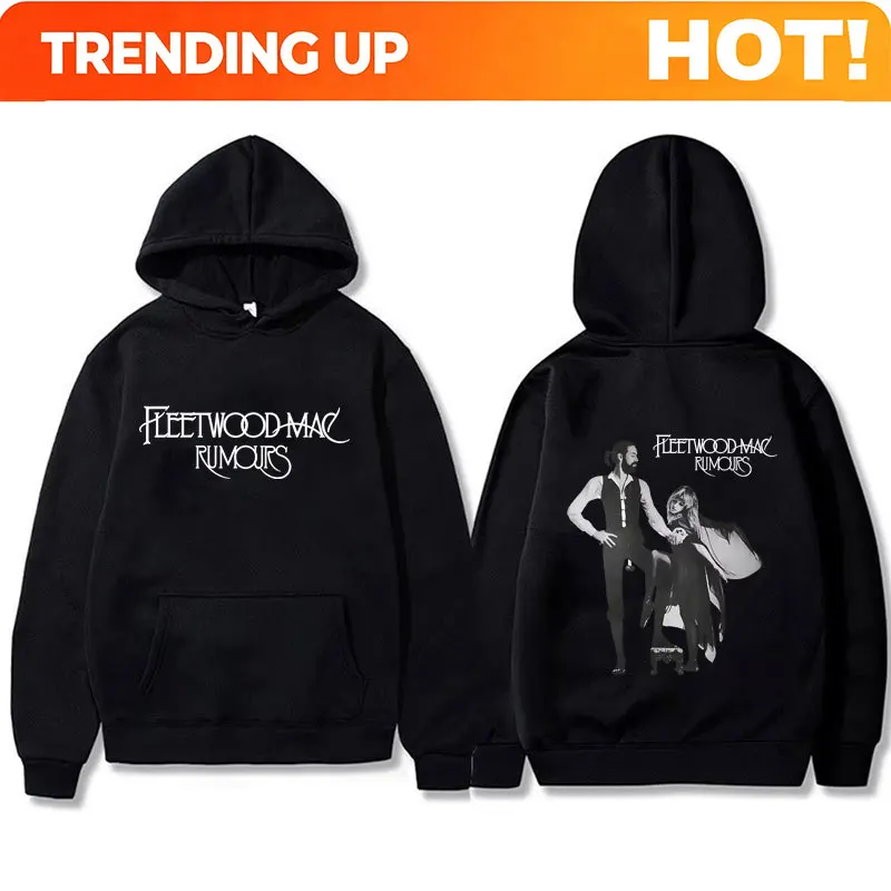 Customization Rock Band Fleetwood Mac Rumours Album Graphic Hoodie Stevie Nicks Hooded Tracksuit Men Casual Fleece Cotton Oversi