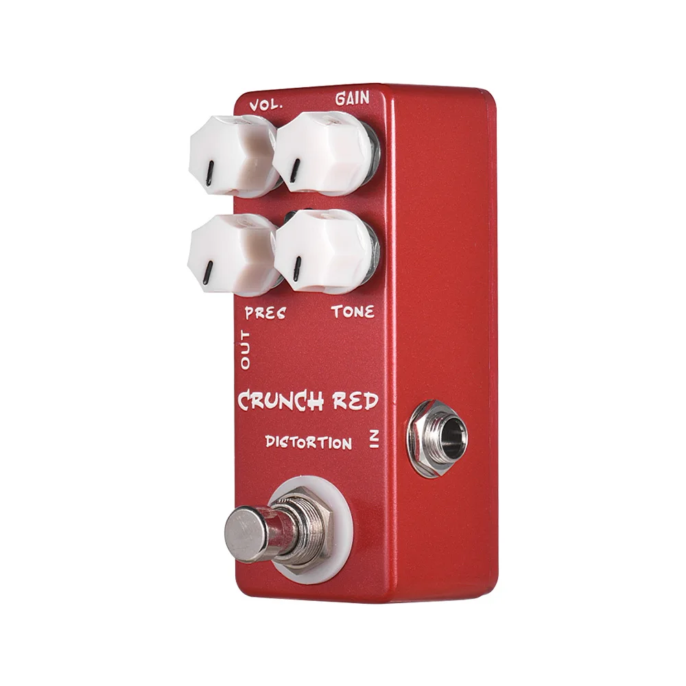 MOSKYAudio CRUNCH pédale d'effet de guitare à distorsion rouge coque entièrement en métal véritable fabricant d'effet de guitare True Bypass