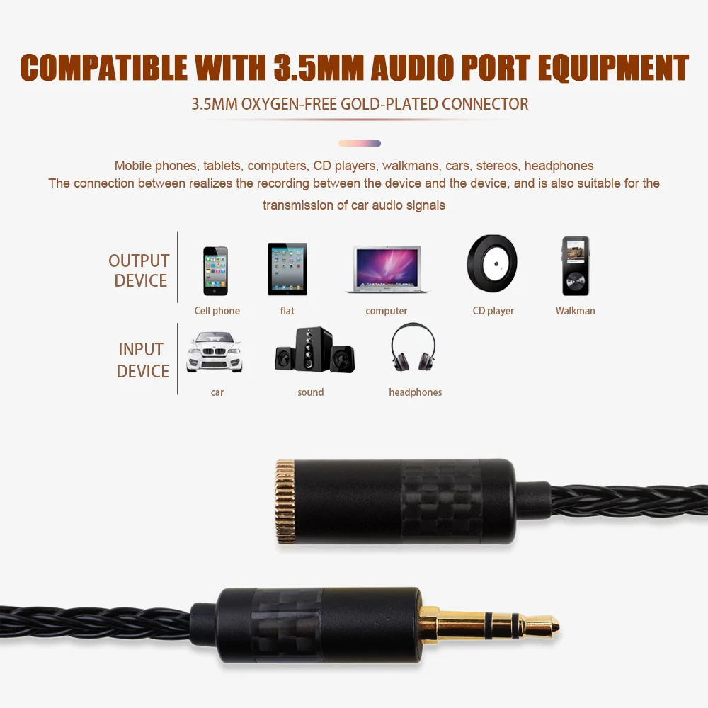 2,5/3,5/4,4 mm Kopfhörer-Verlängerungskabel, symmetrischer Audio-Adapter, Kopfhörer-Konvertierungskabel, Adapterkabel, passend für die meisten Audiogeräte – Detail 3