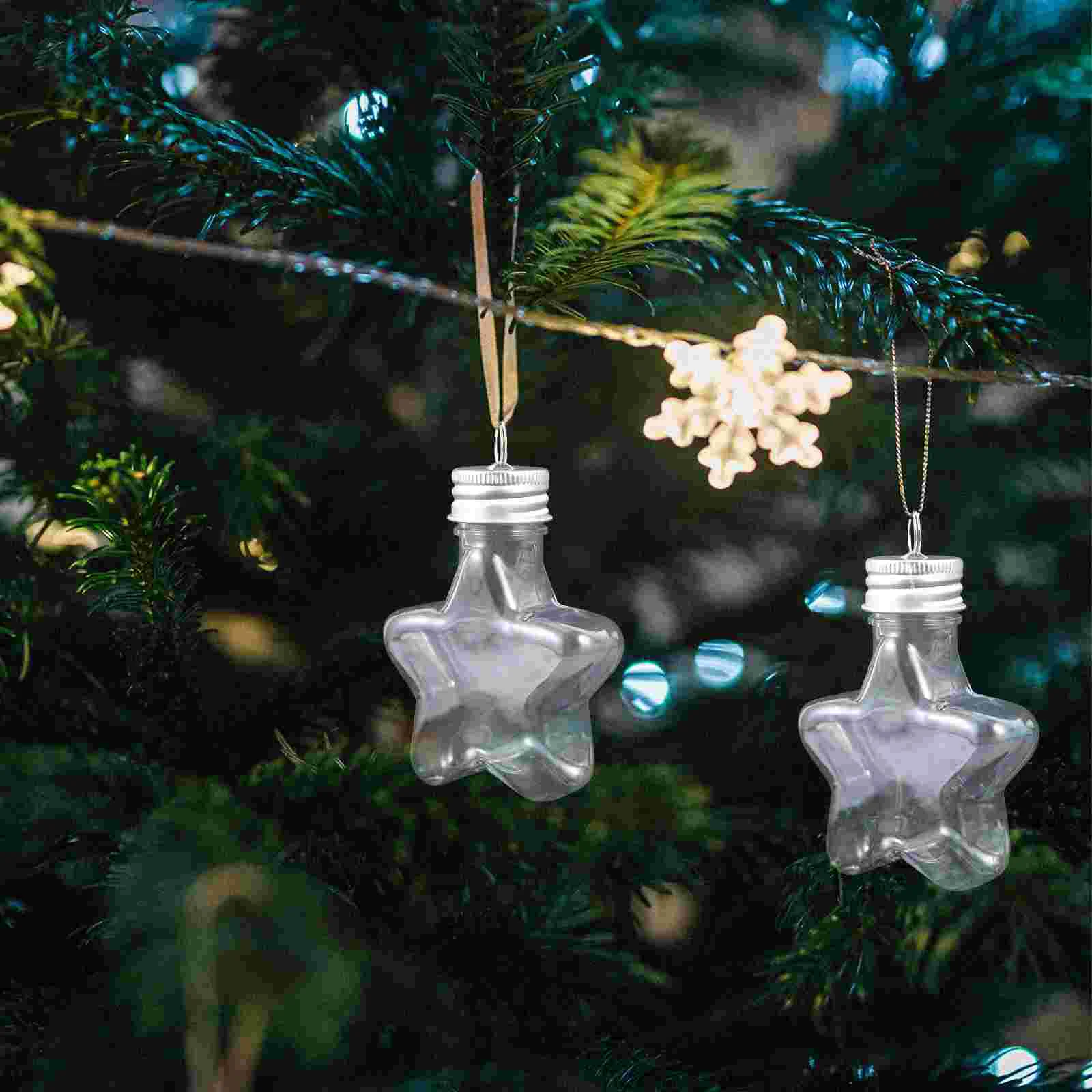 10 Pcs Christmas Bottle Drinks Fillable Light Bulb Booze Ball Xmas Pendant Hanging Balls