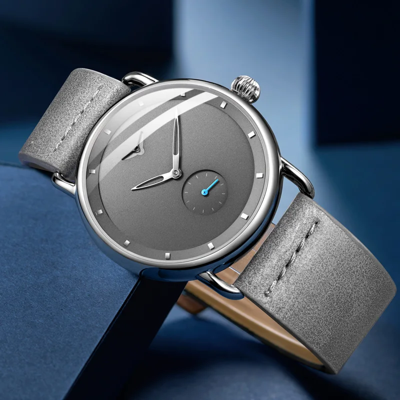 Men's Simple Waterproof Leather Quartz Watch
