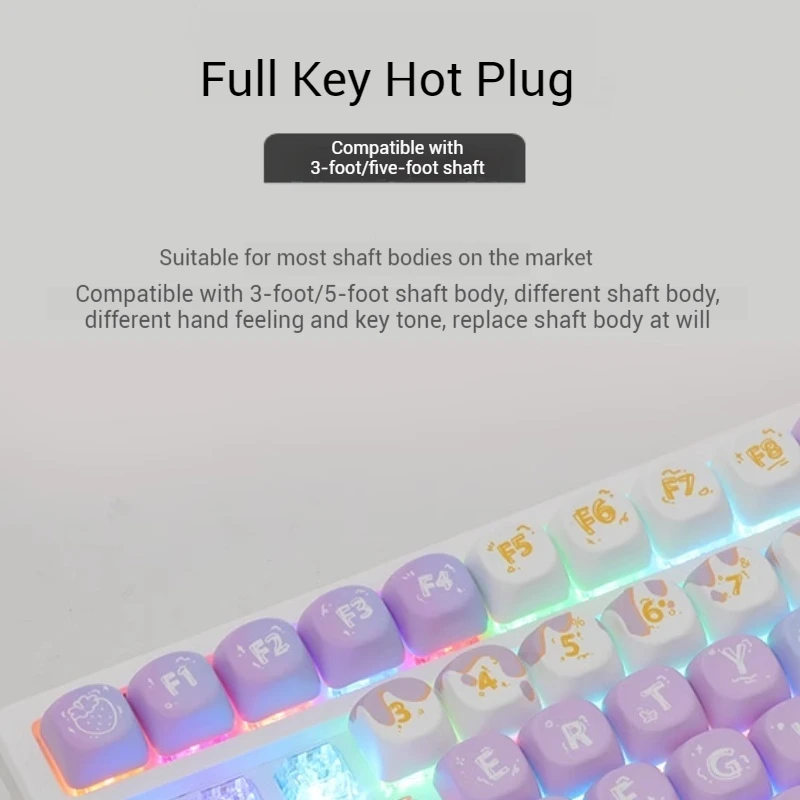 Rk G98 Pink Keyboard Mechanical Tri-Mode Hot Plug E-Sports Game Rgb Office Wired Wireless Bluetooth Keyboard Moa Profilekeyboard