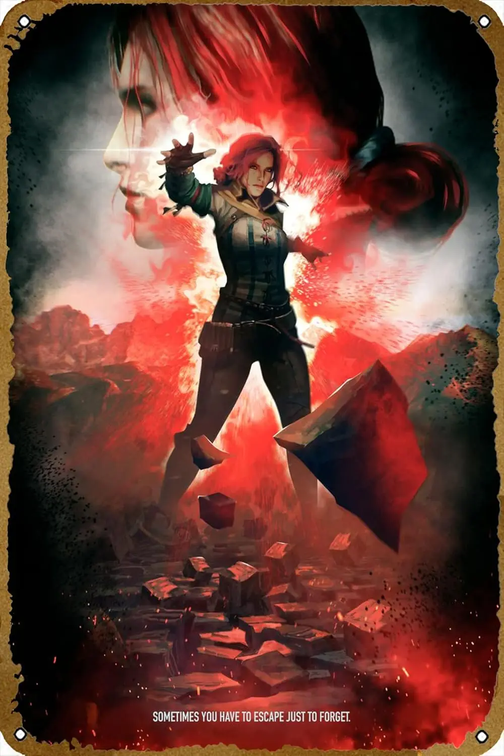 Triss Merigold Poster Game Tin Sign Retro Metal Tin Sign
