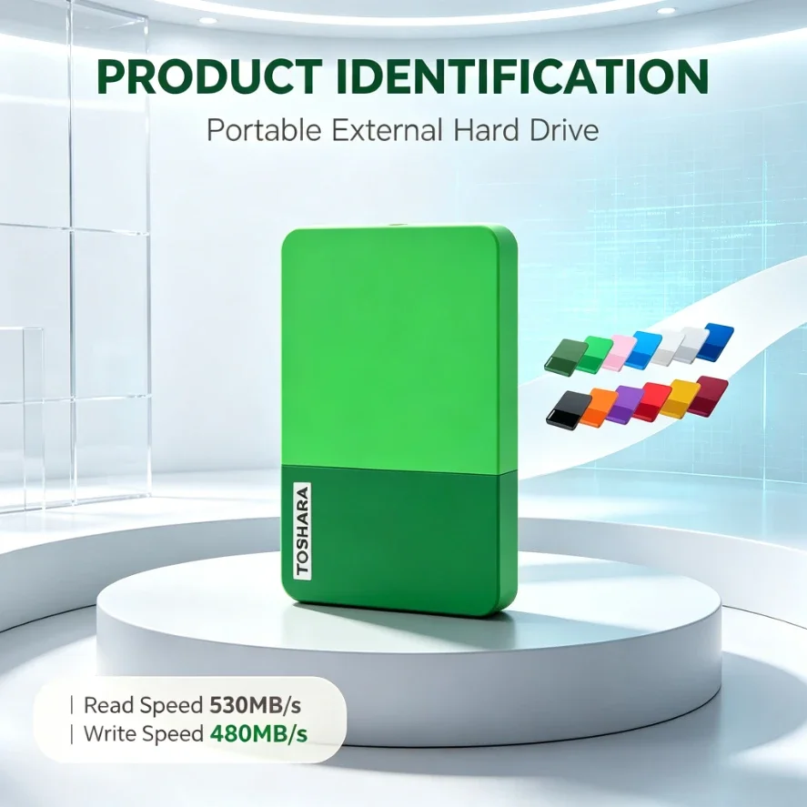 Original T0 Portable External Hard Drive ArmyGreen/Green/Pink High Speed Storage Disk Compatible with Laptop Desktop Mac Android