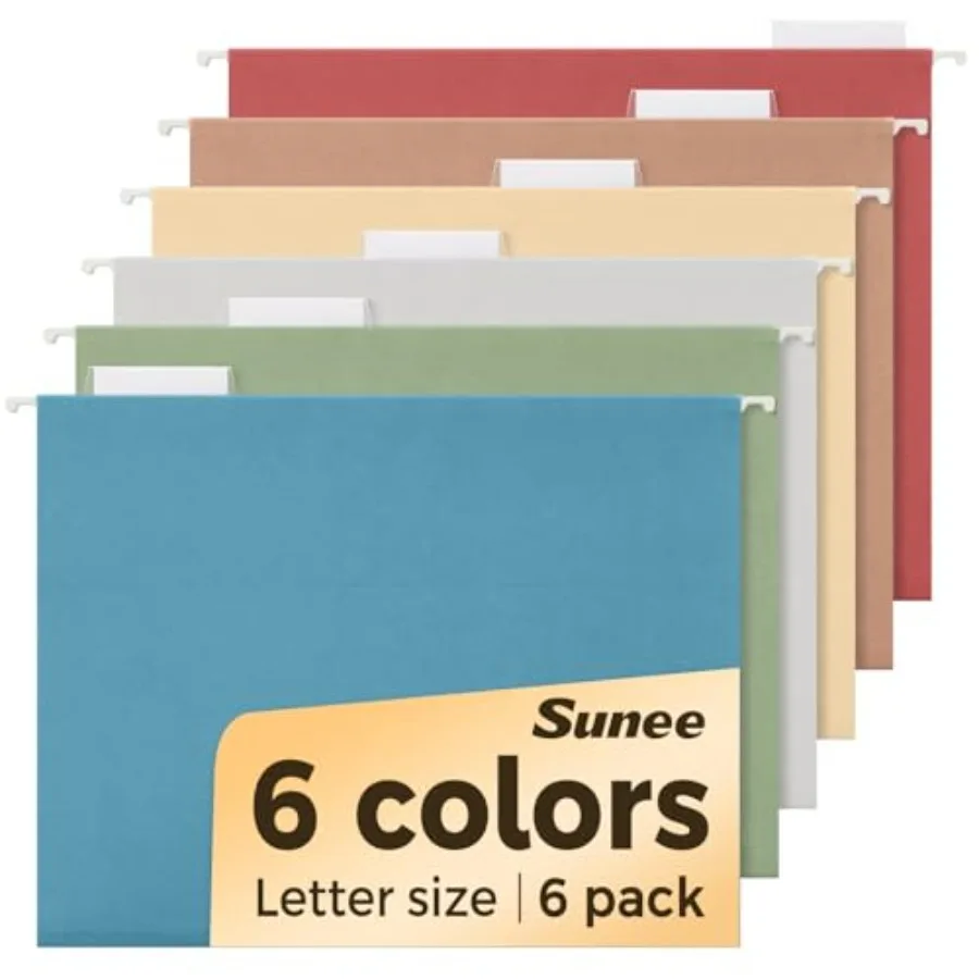 

Hanging File Folders s, 6 Pack Letter Size File Folders with 1/5-cut Tabs, Stay Organized for Your Home and Office Bulk File an