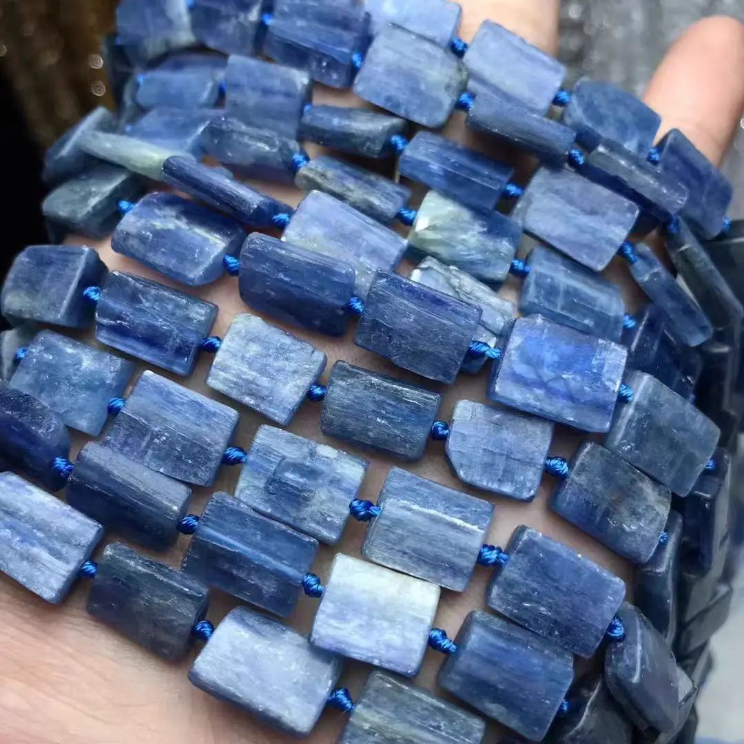 Kyanite Blue Square Flat Oval For DIY Jewelry Making FPPJ Wholesale Loose Beads Nature 38cm