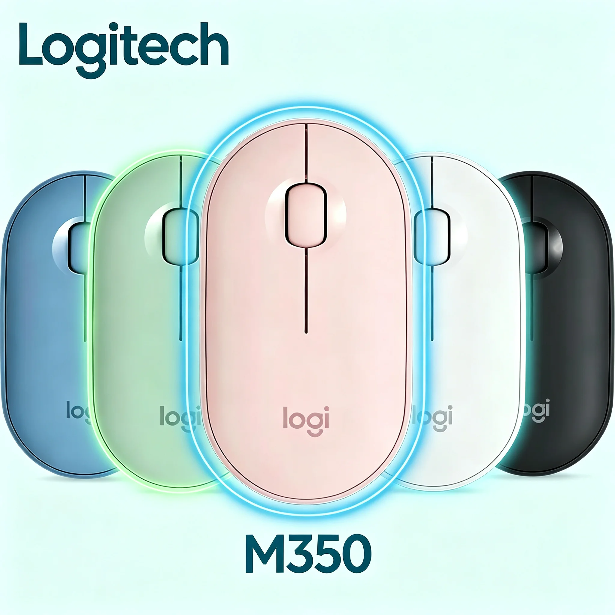 Logitech M350 Pebble Bluetooth Wireless Mouse Optical Tracking Slim Quiet Scroll Home Office Mice