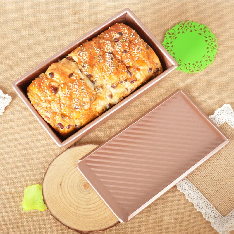 Rectangular Loaf Pan Carbon Steel Nonstick Baking Mold Bread Box Bellows with Cover Toast Box Baking Tools For Cakes Bakeware