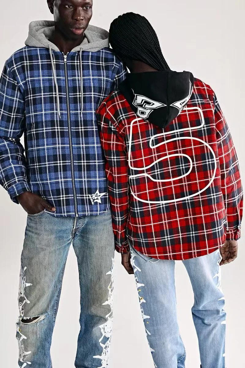 

Thiened Cotton Long Sve irt Autumn Winter Men Women Plaid Casual Faionable Youthful Geometric Patterned ex irt