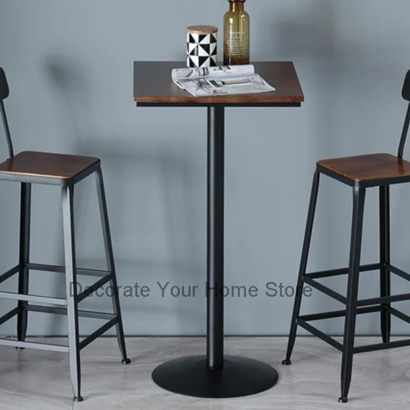 

Party Industrial Bar Tables Portable Additional Small Round Antique Iron Bar Table Leisure Mesa Comedor Furniture ZT50BT