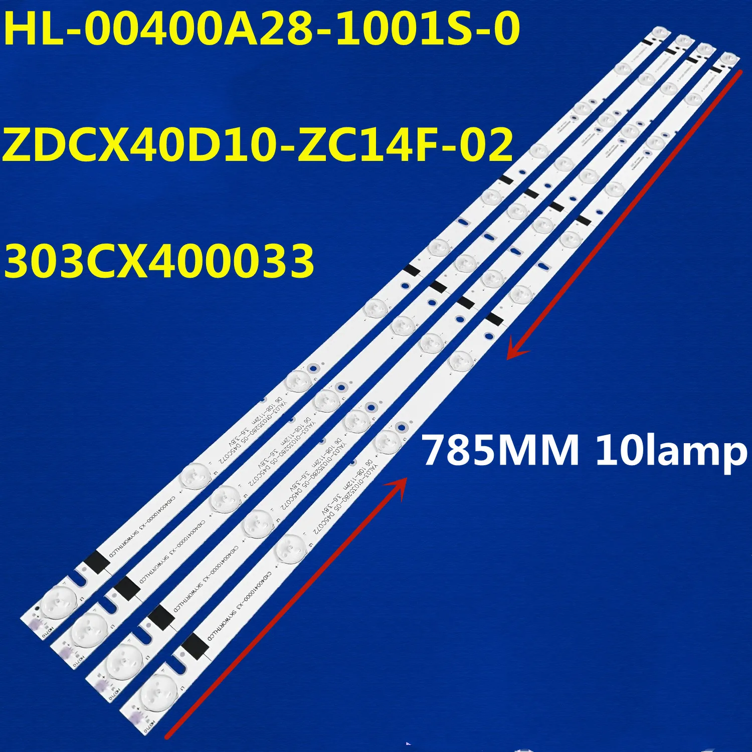 20PCS LED Backlight Strip For 40LEM-1005/FT2C ZDCX40D10-ZC14F-02 303CX400033 SN040LD12AT071-S2F HL-00400A28-1001S-01 LT-40E560