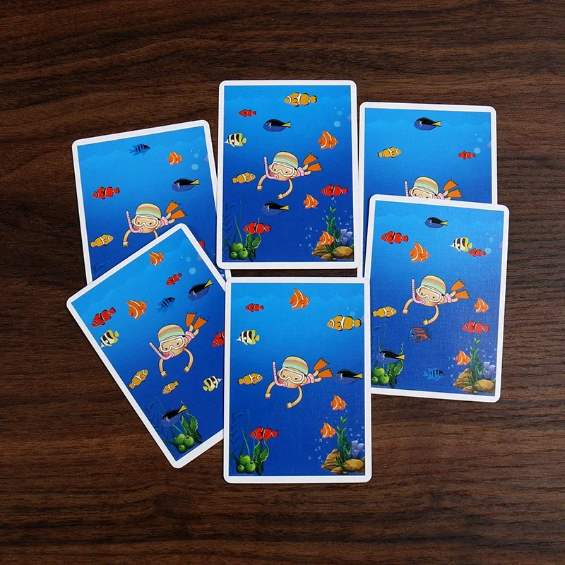 Ocean Roaming Fish Magic Cards Double‑Sided Mental Math Magic Trick Impromptu Close‑up Table Magic Props Magician Party Show