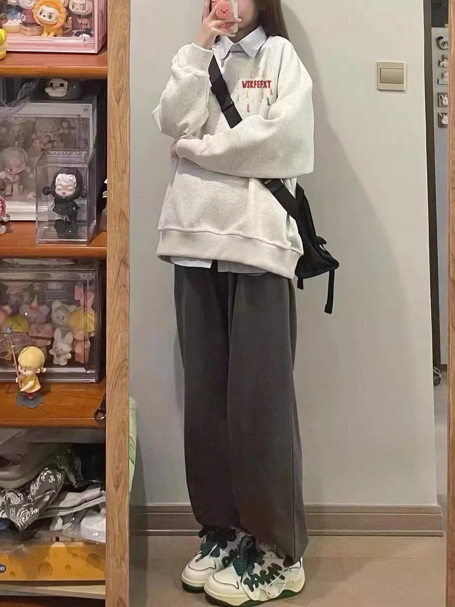 Женские стеганые толстовки-стойки, плюшевые винтажные блокирующие вышивки, спортивная одежда с круглым вырезом, полосатые рукава, хип-хоп, с графикой, круглые