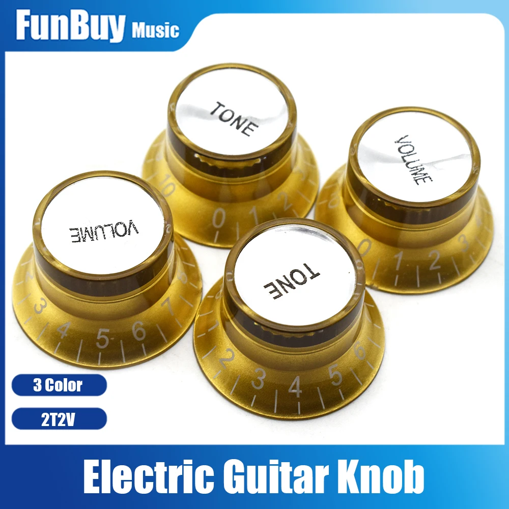 4 Uds. Perilla de guitarra dorada de 2 volúmenes y 2 tonos para guitarra eléctrica estilo LP/SG instrumento Musical accesorio de herramienta de aparejos