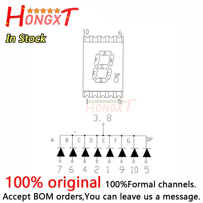 (20PCS)0.2 inches 7 Segment SMD LED Display Nixie tube RED GREEN BLUE WHITE 1 Bit Digital Tube Plastic Metal digital display