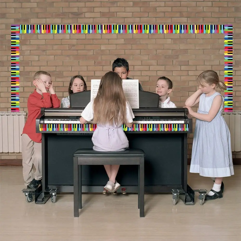 1Roll Music Piano Chalkboard Board Border Paper DIY Border Classroom Decors 7.5cm 10Meter Border Trim Sticker Handmade Crafts