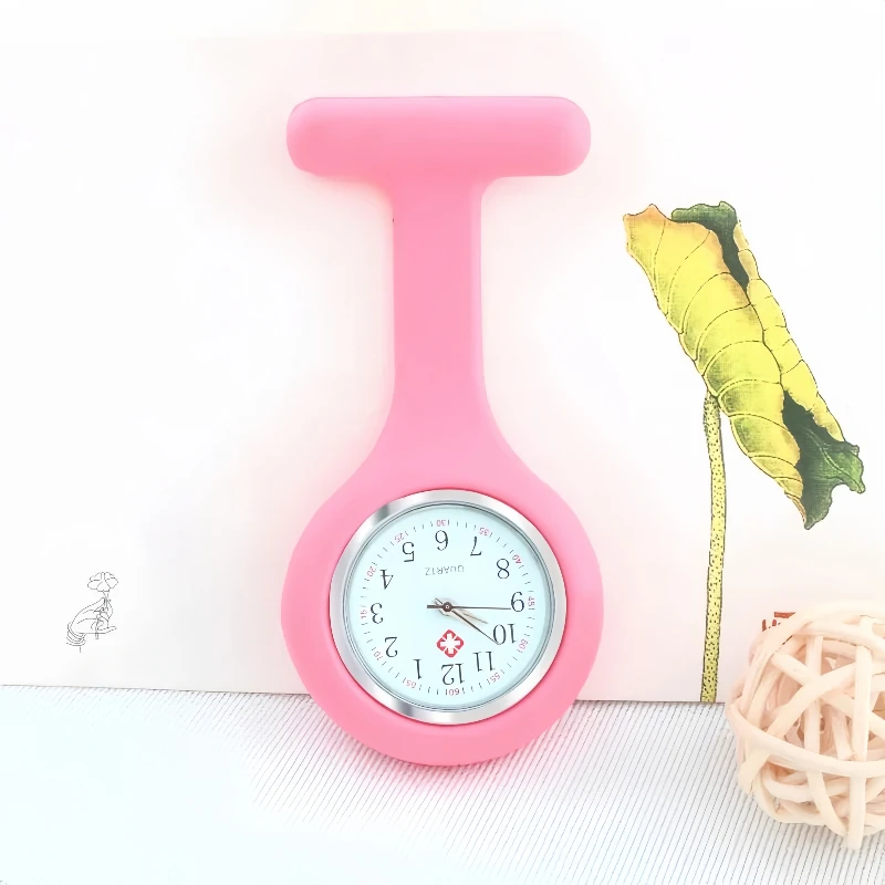 Silicone Brooch Nurse Watch Tunic Quartz Pocket Watch Mini Cute  Fob Watch with Free Battery Doctor Unisex Hanging Watches Clock