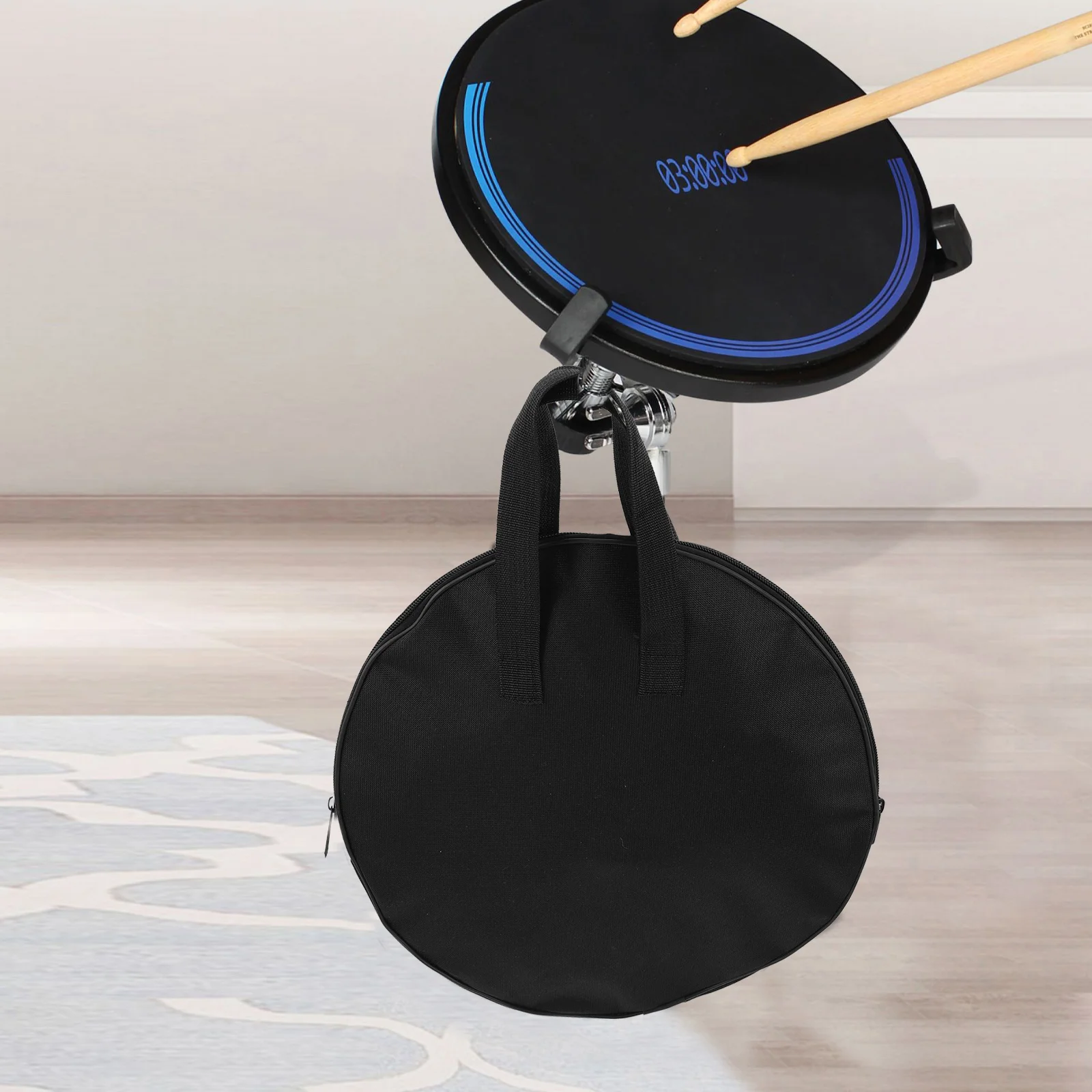 

Drum Pad Gig Bag Durable Cloth Craftsmanship Convenient Handle Travel Rehearsal Practice Accessory Drum Pad Storage Bag