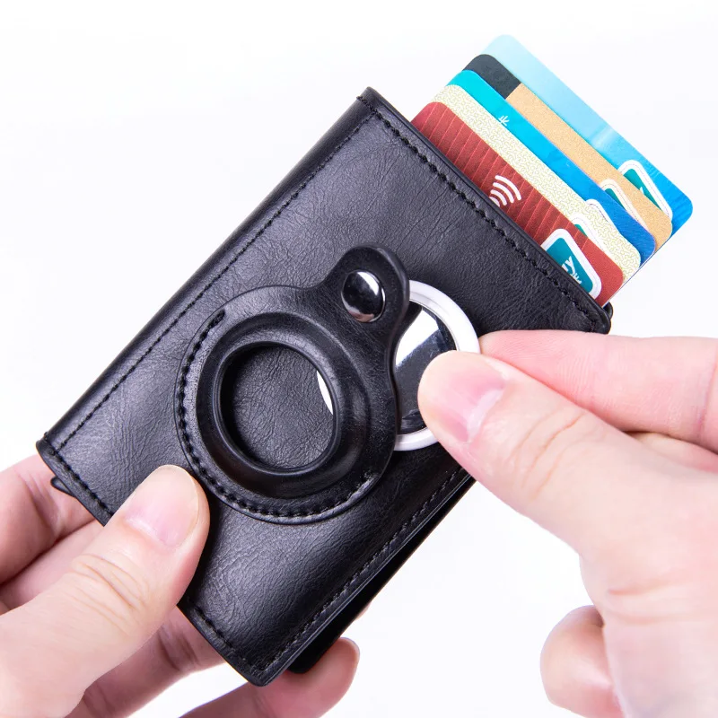 

Rfid Credit Card Holder Men Wallet for Airtag Slim Thin Bank Cardholder Case Travel Pop Up Minimalist Wallet Carbon Fiber Purse