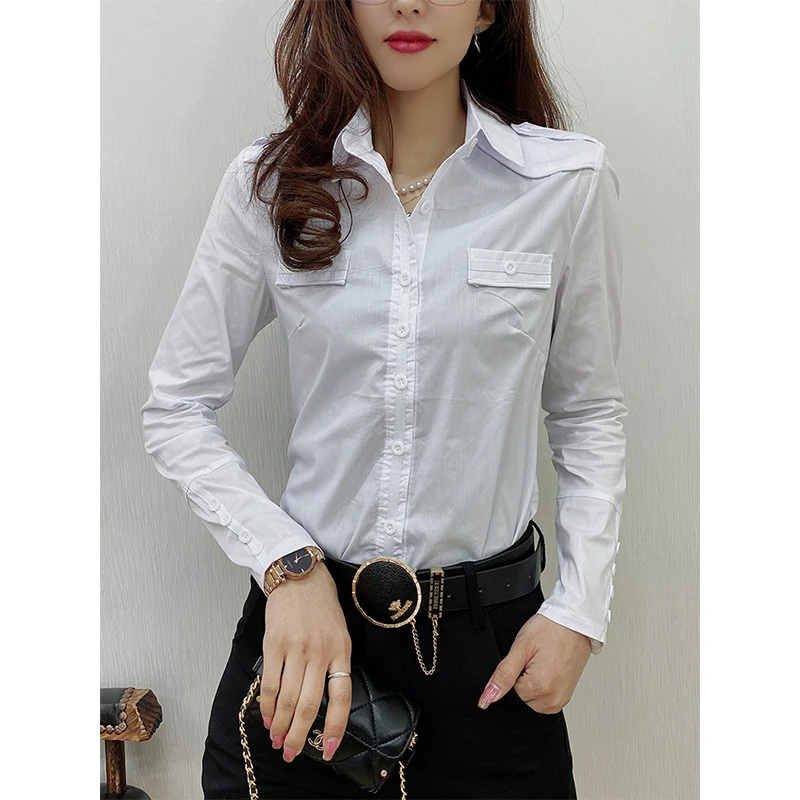 2024 New Fall Winter European Clothes Shirts Office Lady Blouses Chic Sexy Button Patchwork Women Green Long Sleeve Tops 311128