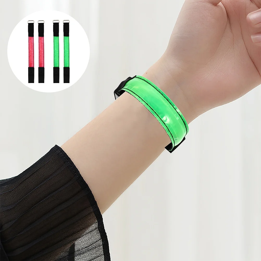 

4 Pcs Luminous Armband Sports Ring Wear-resist Bracelet USB Night Run Supply Nylon Running Reflective Gear Hand
