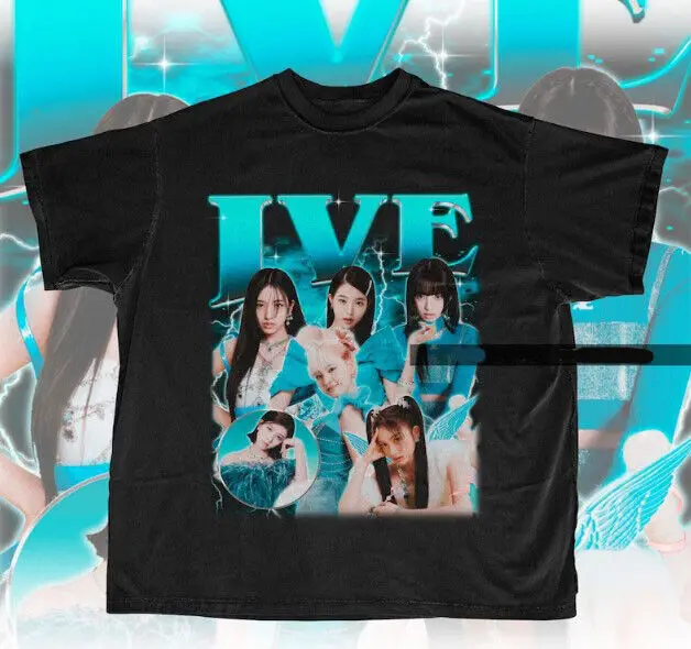 

IVE Retro Bootleg Tee, Kpop group t-shirt, gift for fan, cotton black shirt