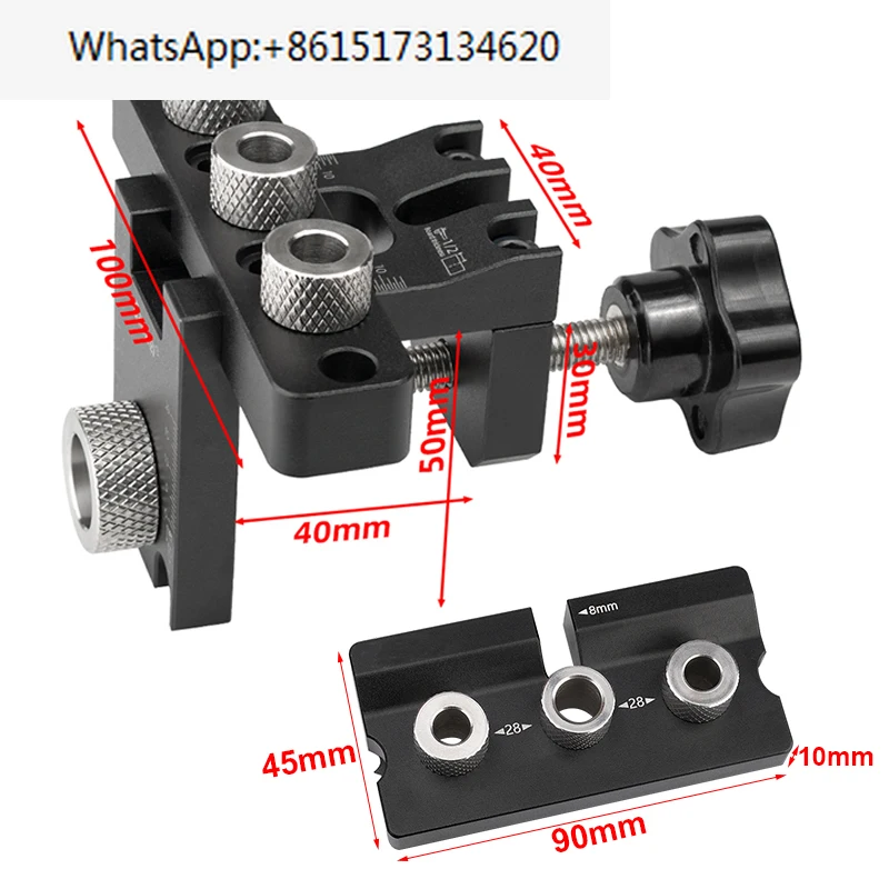 Woodworking three in one punching machine, circular wooden tenon connector center opening locator splicing installation tool