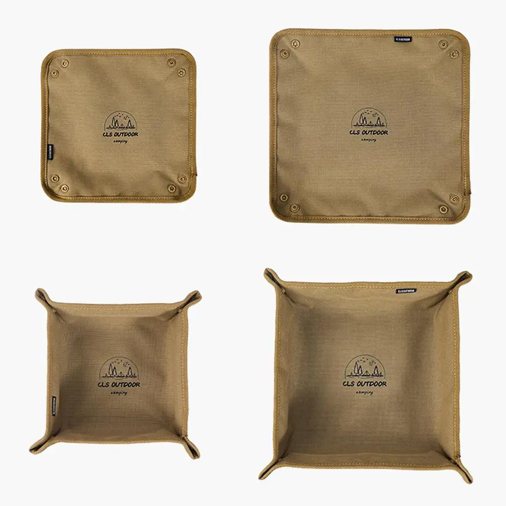 Tragbares, faltbares Camping-Aufbewahrungstablett, quadratisches Desktop-Organizer-Tablett für den Außenbereich, multifunktionale Aufbewahrungsbox für Schlüssel und kleine Gegenstände – Detail 6