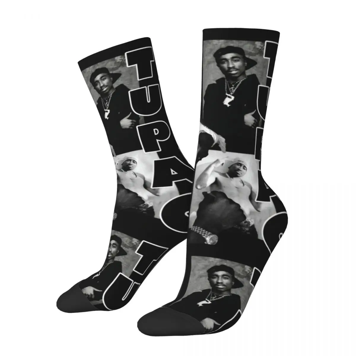 Funny Poetic Justice Soccer Socks Tupac 2pac Hip Hop Singer Polyester Long Socks for Unisex