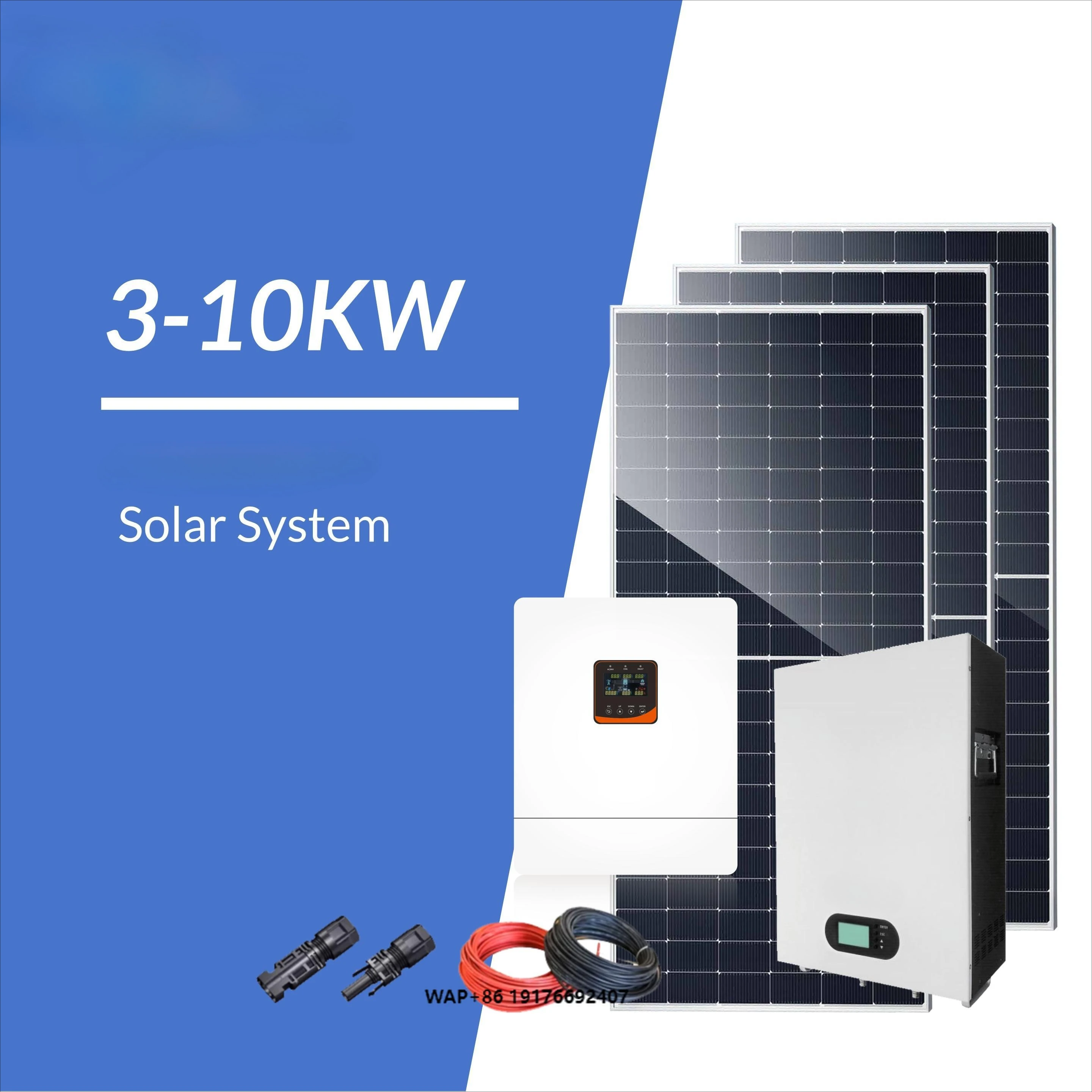 Hybrid 3KW 5KW 8KW 10KW 15KW Solar Power System Kit  Controller High Efficiency Monocrystalline Solar Panel Home Use