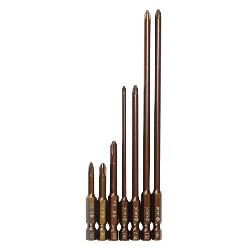 LAOA 1/4' Cross Bit, Magnetic Electric Screwdriver Bit, Wind Bit, One-Word Bit Set