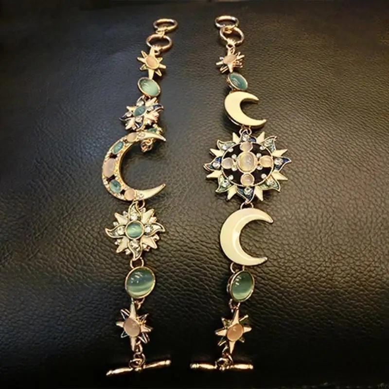 سوار Sun Moon Star الفريد من نوعه غير متماثل سوار Sun Moon Star للنساء مع و Rhinestones #3