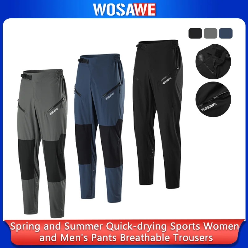 

WOSAWE Cycling Pants Spring Summer Quick Drying Sports Pants Women Men's Pants MTB Road Bike Pants Breathable Bicycle Trousers