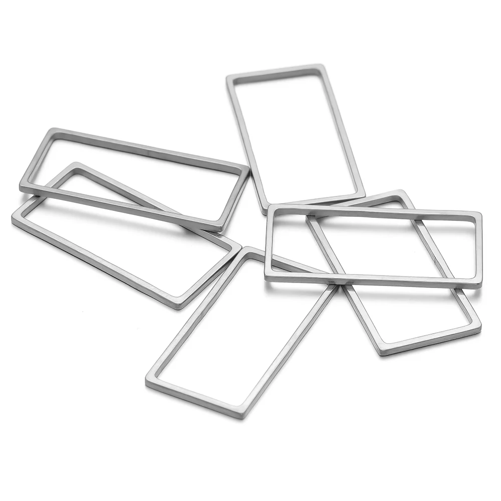 20/50pcs Stainless Steel Gold Plated Oblong Connectors Charms for DIY Jewelry Bracelets Necklaces Making Accessories Wholesale