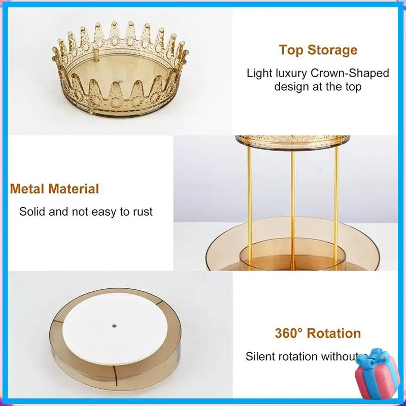 

Discount 360° Rotating Jewelry Organizer Display Stand, Crown-Shaped Necklace & Bracelet Hanging Organizer, Jewelry Tower Rack