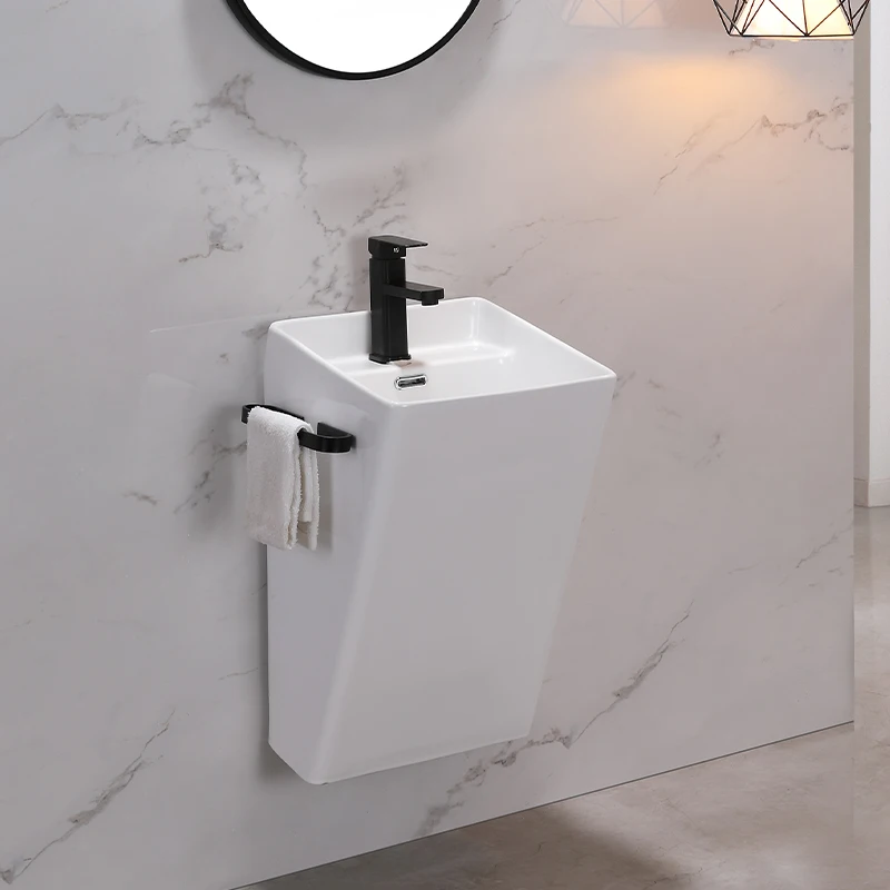 Wall-mounted wash basin, small household, integrated washbasin, small space, ceramic home hanging basin