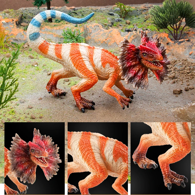 Simulation Dinosaur Animal Models Jurassic Lizard Bird Thief Arizona Dilophosaurus Static Decorative Ornaments Children Toy Gift