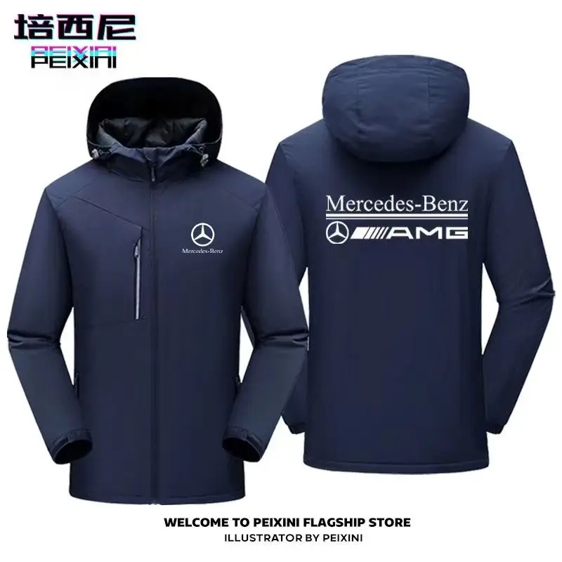 

Mercedes AMG logo jacket trendy 4S store customized one-piece velvet thick windproof and warm men's and women's assault jacket