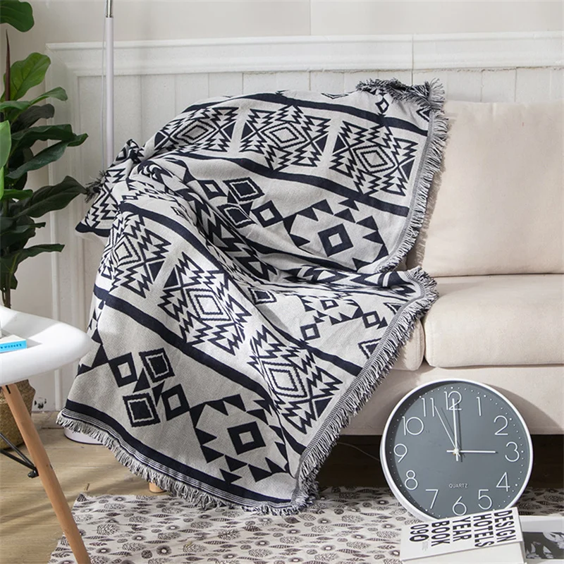 

51"x71" Boho Geometric Western Decor Couch Cover Aztec Blanket for Sofa Chair Throw Blanket Navajo Indian Blankets and Throws